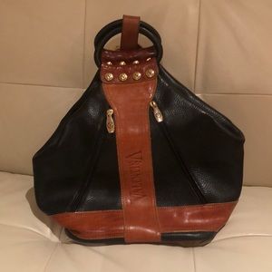 Valentina Sling Black Leather Shoulder Bag